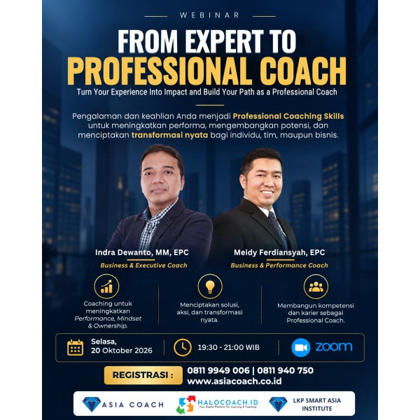 From Expert to Professional Coach (Live Webinar)